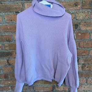 Bell sleeve turtleneck sweater